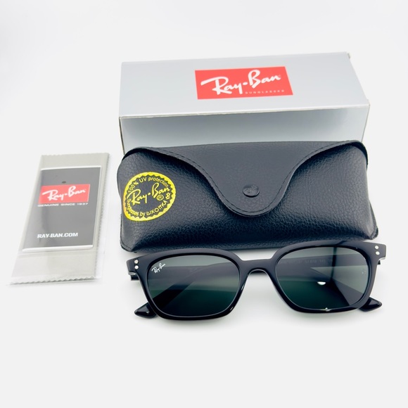 Ray-Ban Zaya Bio Based Sunglasses RB4456F Polished Black Frame Dark Grey Lenses - Picture 14 of 14